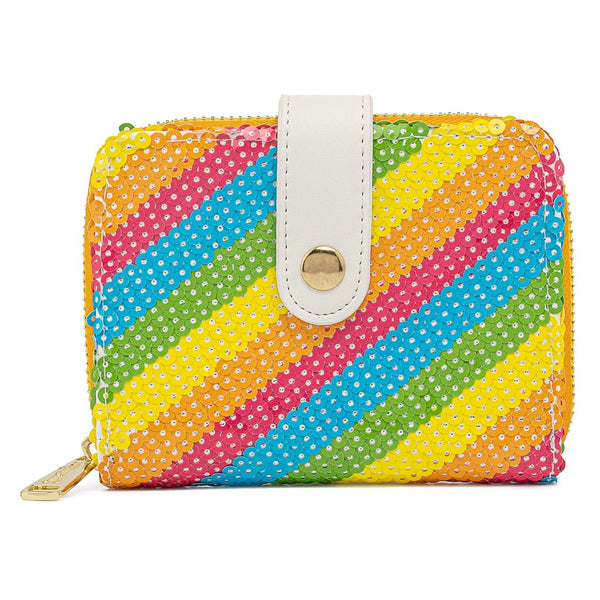 Minnie Sequin Rainbow Zip Around Wallet