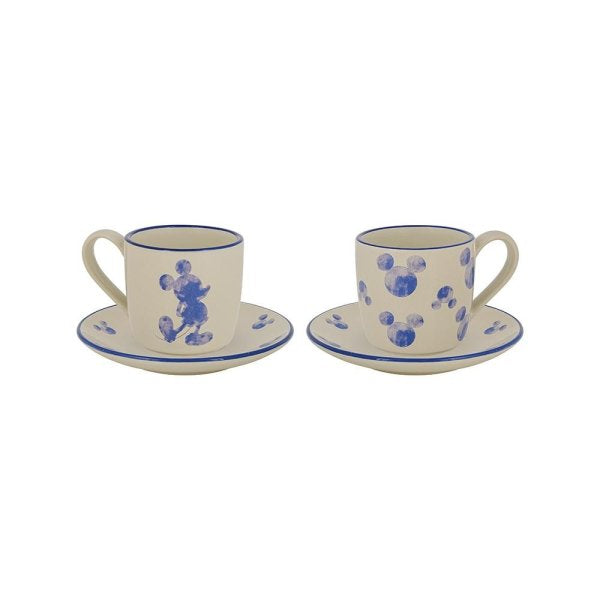 Disney Mono Mickey Espresso Cup & Saucer Set of 2