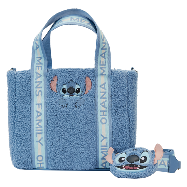 Stitch Plush Sherpa Tote Bag with Coin Bag