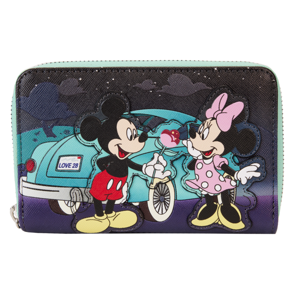 Mickey & Minnie Date Drive-In Zip Around Wallet