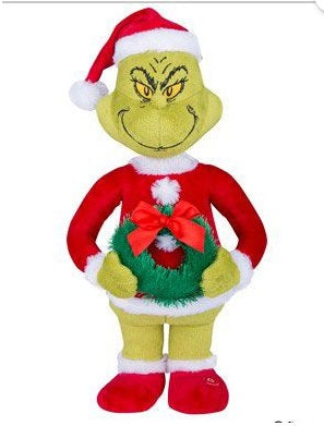 Animated Grinch Santa Suit w/Wreath