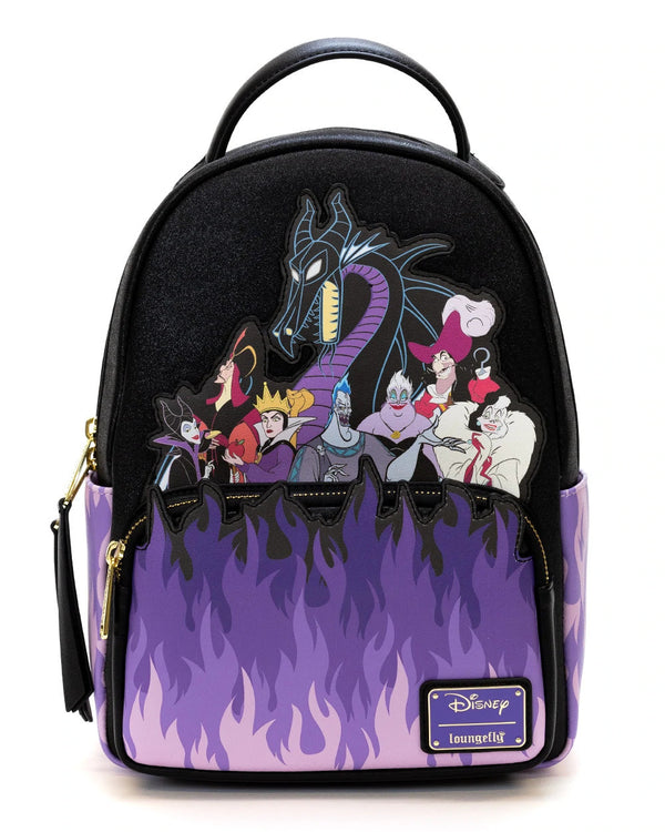 Disney Villains Purple Flame Distressed Mini Backpack