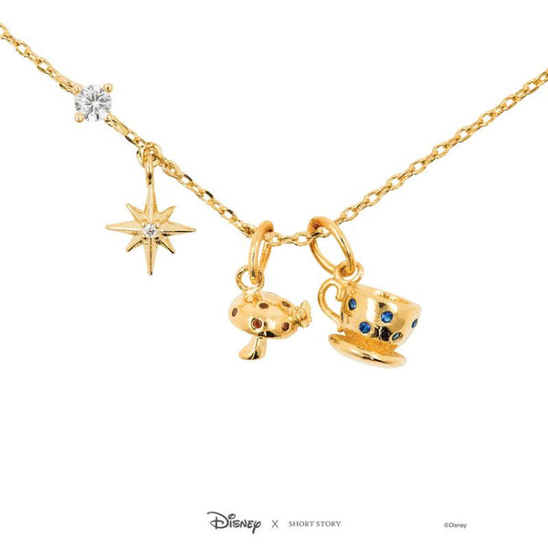 Disney Alice in Wonderland Necklace Gold