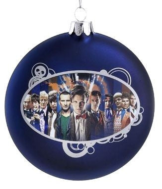Doctor Who Disc Shape 4in Glass Ornament