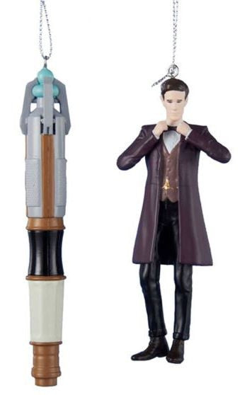 Doctor Who 11cm Doctor and Sonic Screwdriver Ornaments
