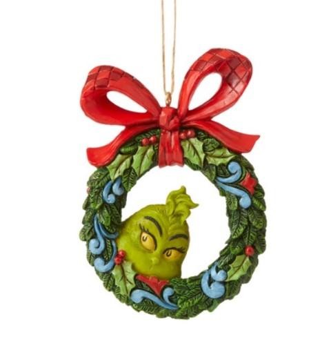 Grinch Peeking Thru Wreath Ornament
