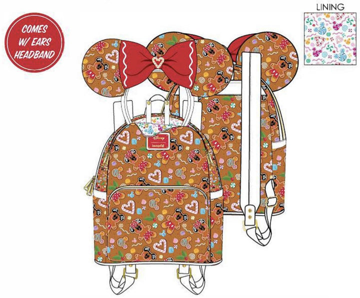 Ginger Bread AOP Mini Backpack Headband Set