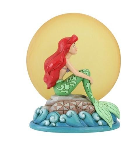 Ariel Sitting on Rock by Moon