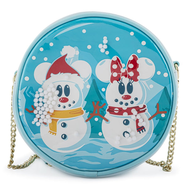 Snowman Mickey Minnie Snow Globe Crossbody