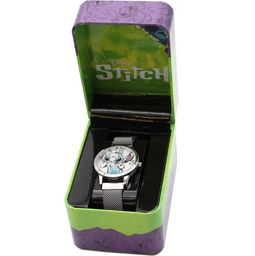 Silver Mesh Stitch Round Watch